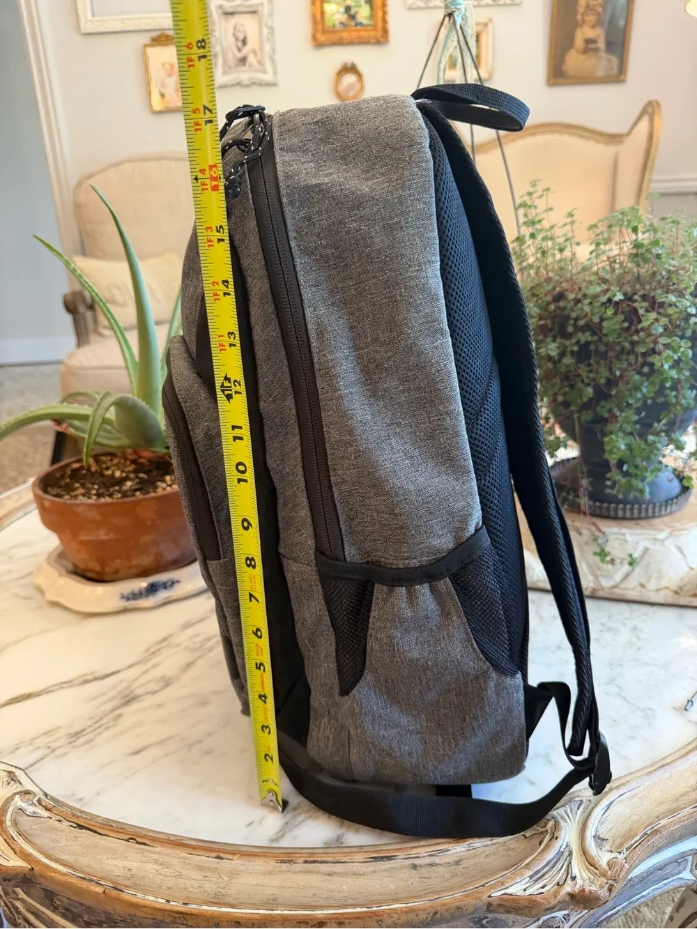 DC Grey and Black Men's Backpack with Logo
